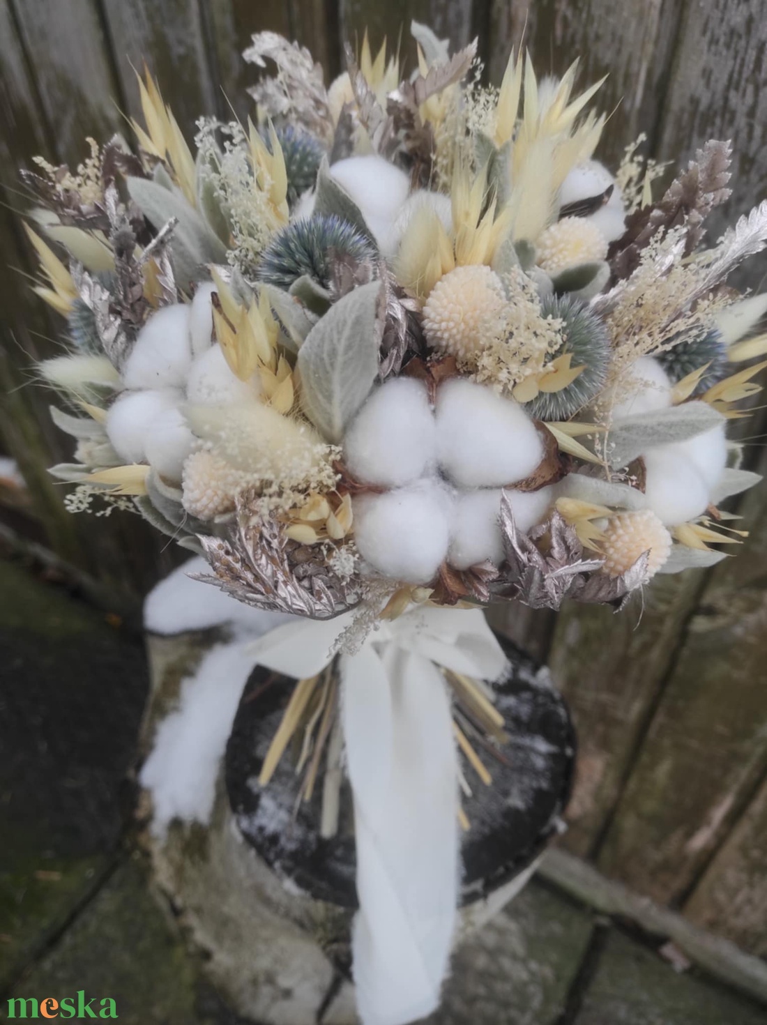 Téli csokor szárazvirágból - otthon & életmód - dekoráció - virágdísz és tartó - csokor & virágdísz - Meska.hu