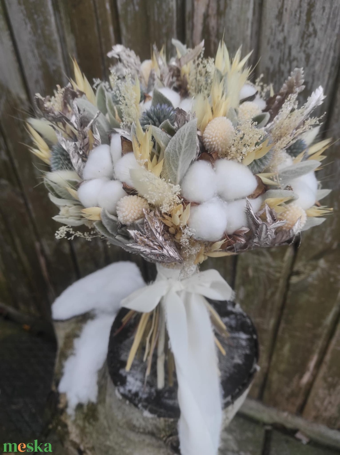 Téli csokor szárazvirágból - otthon & életmód - dekoráció - virágdísz és tartó - csokor & virágdísz - Meska.hu