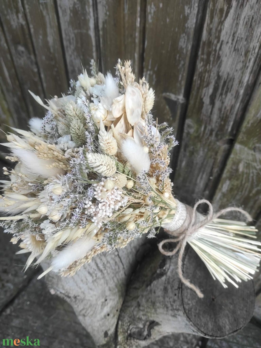 Szárazvirág csokor(bézs) - otthon & életmód - virágdekoráció - virágok - virágcsokor - Meska.hu