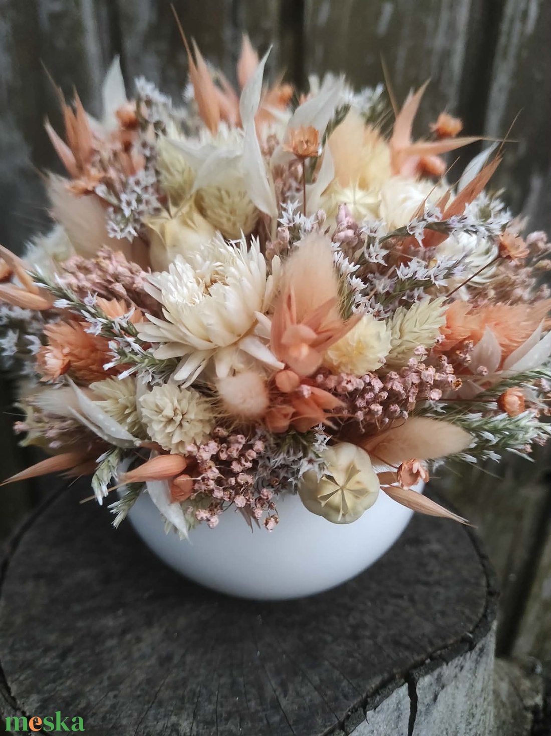 Tavaszi szárazvirág szett(barack) - otthon & életmód - dekoráció - ajtó- és ablak dekoráció - ajtódísz & kopogtató - Meska.hu