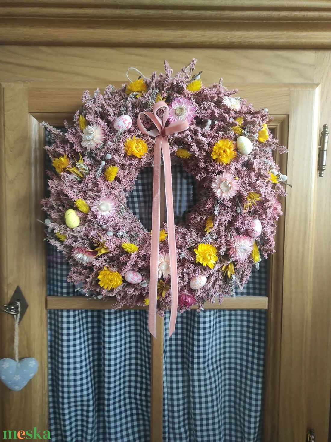 Tavaszi sóvirág koszorú,ajtódísz - otthon & életmód - dekoráció - ajtó- és ablak dekoráció - ajtódísz & kopogtató - Meska.hu