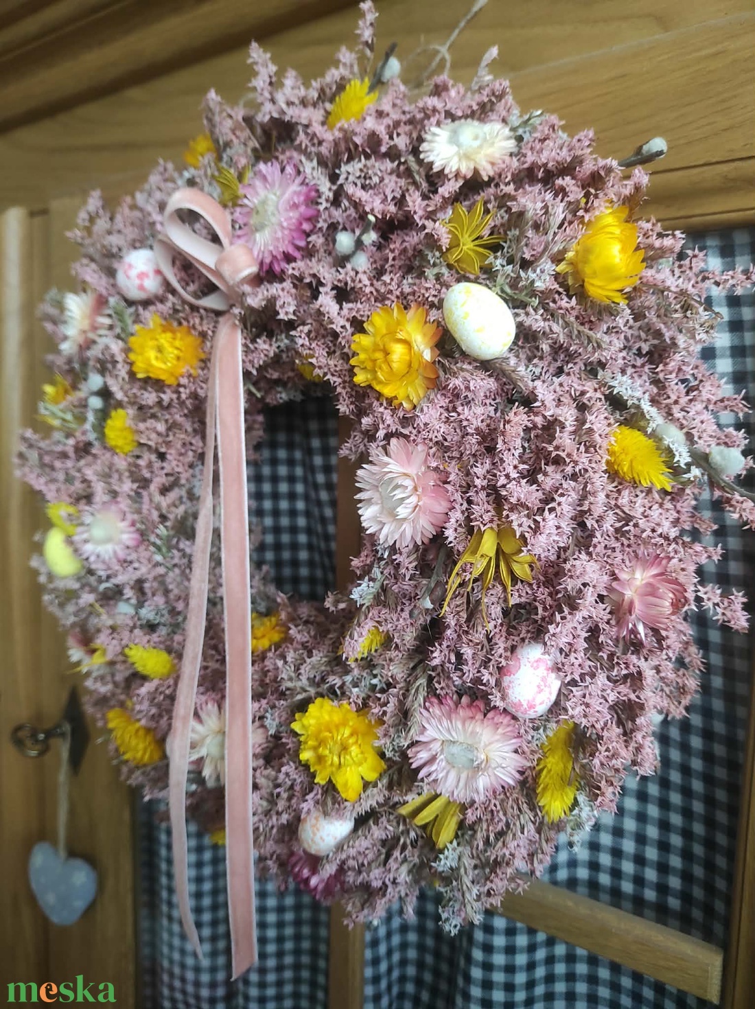 Tavaszi sóvirág koszorú,ajtódísz - otthon & életmód - dekoráció - ajtó- és ablak dekoráció - ajtódísz & kopogtató - Meska.hu