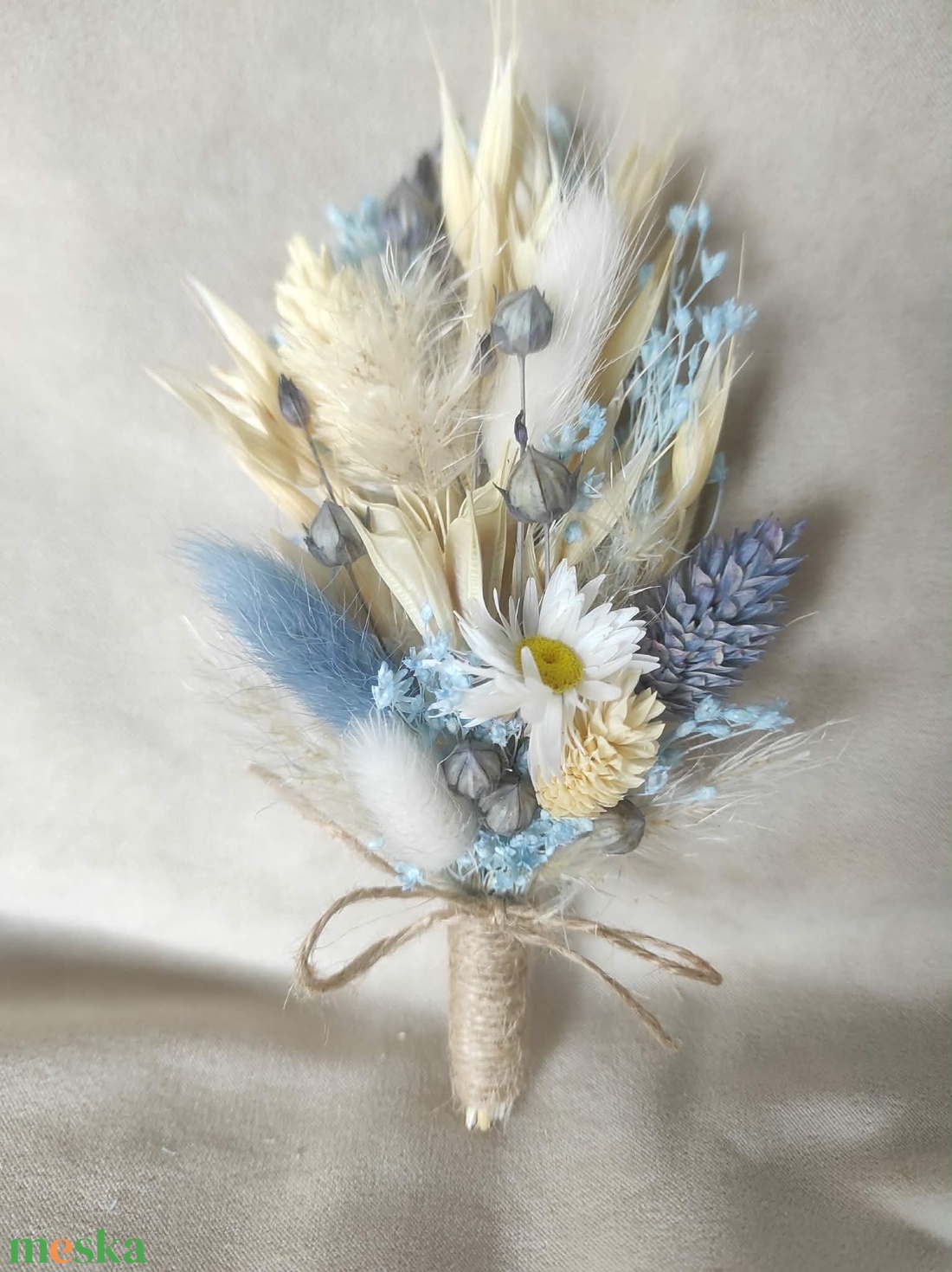 Menyasszonyi csokor kitűzővel(kék) - esküvő - menyasszonyi- és dobócsokor - Meska.hu