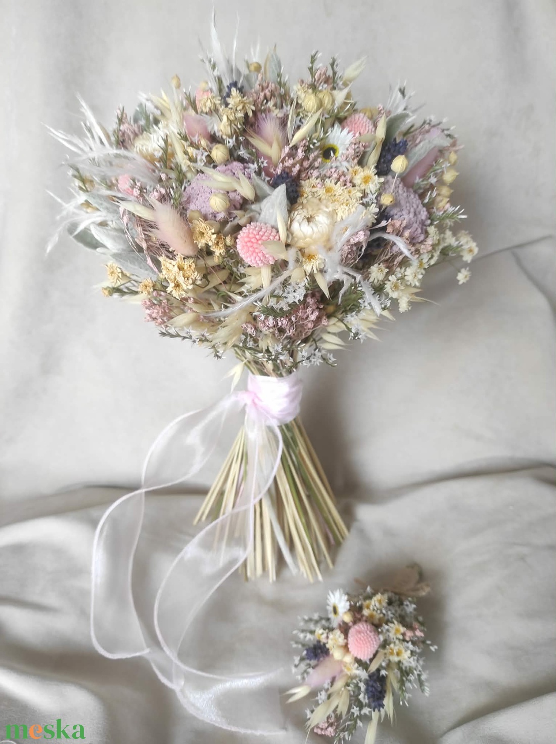 Menyasszonyi csokor kitűzővel(rózsaszín) - esküvő - menyasszonyi- és dobócsokor - Meska.hu