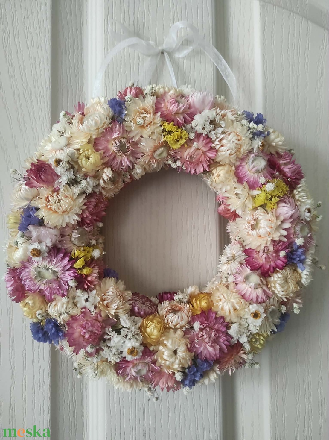 Szalmarózsa koszorú,ajtódísz - otthon & életmód - dekoráció - ajtó- és ablak dekoráció - ajtódísz & kopogtató - Meska.hu