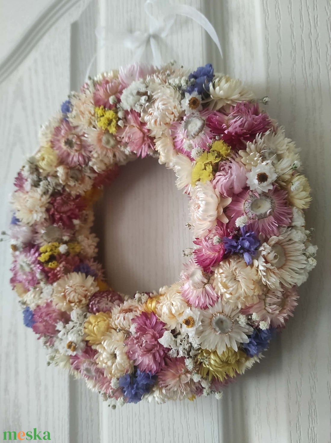 Szalmarózsa koszorú,ajtódísz - otthon & életmód - dekoráció - ajtó- és ablak dekoráció - ajtódísz & kopogtató - Meska.hu