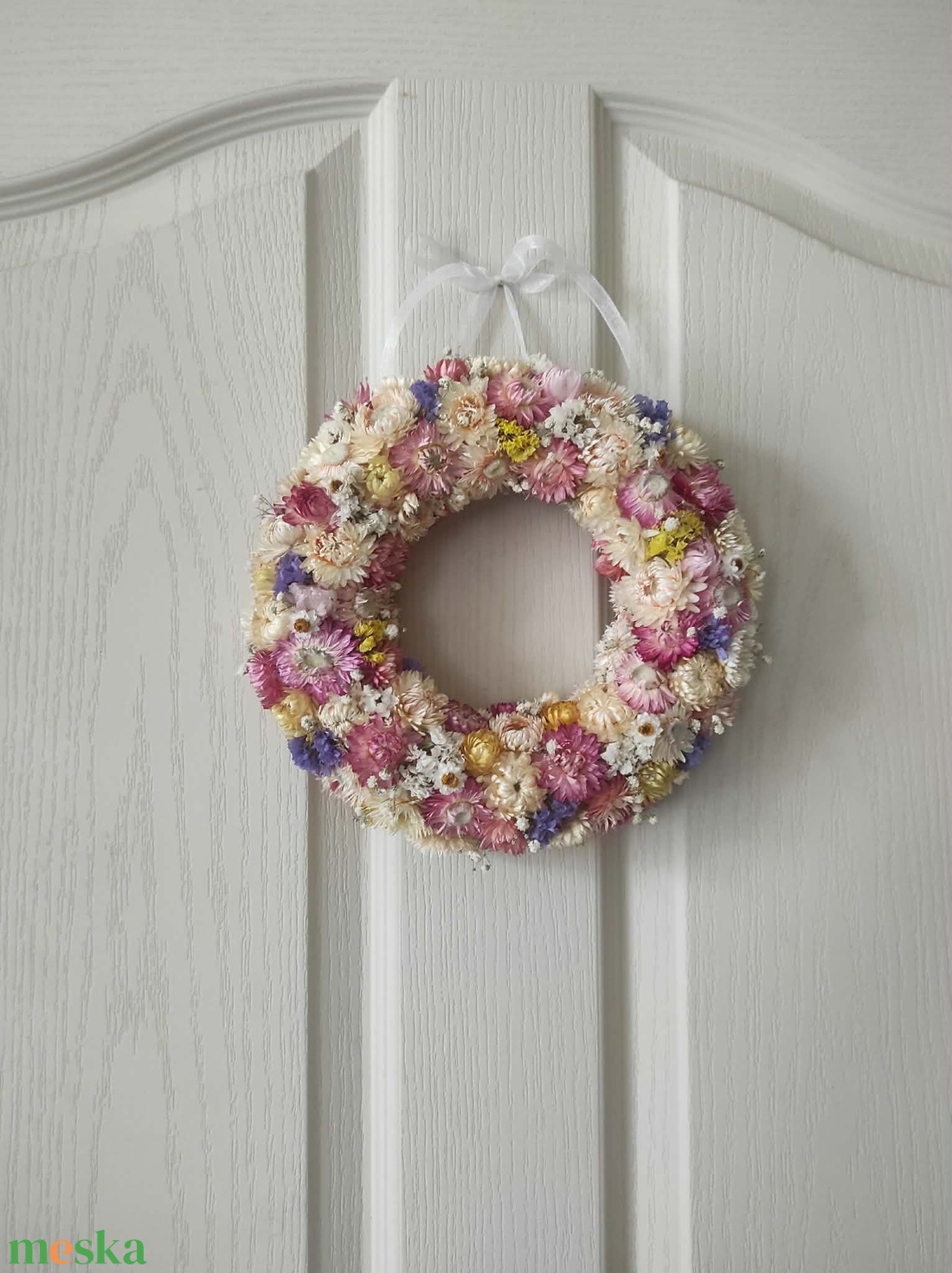 Szalmarózsa koszorú,ajtódísz - otthon & életmód - dekoráció - ajtó- és ablak dekoráció - ajtódísz & kopogtató - Meska.hu