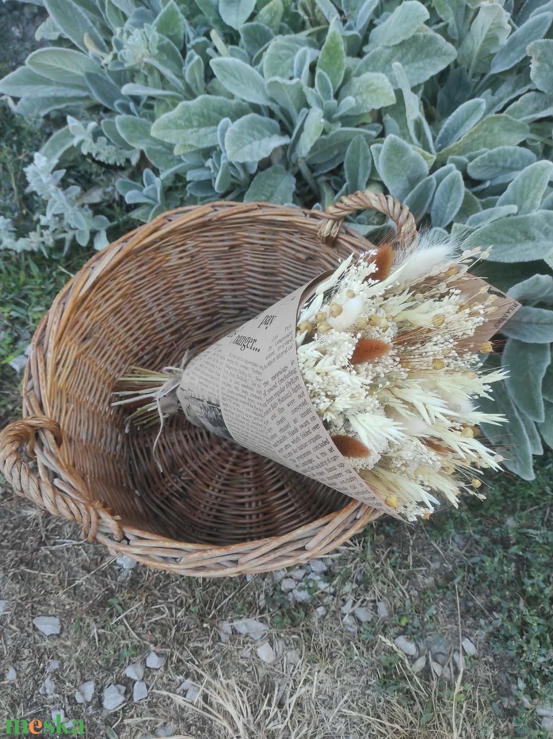 Szárazvirág csokor(beige-barna) - otthon & életmód - virágdekoráció - virágok - virágcsokor - Meska.hu