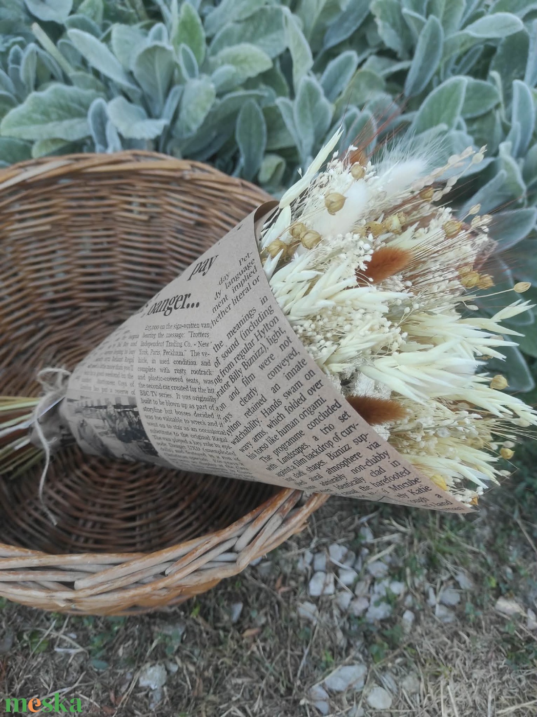Szárazvirág csokor(beige-barna) - otthon & életmód - virágdekoráció - virágok - virágcsokor - Meska.hu