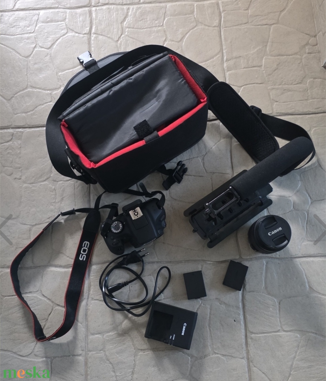 Canon EOS 2000D + 18-55mm objektív + táska + SD - kellékek & szerszámok - szerszámok, eszközök - egyéb szerszám, eszköz - Meska.hu