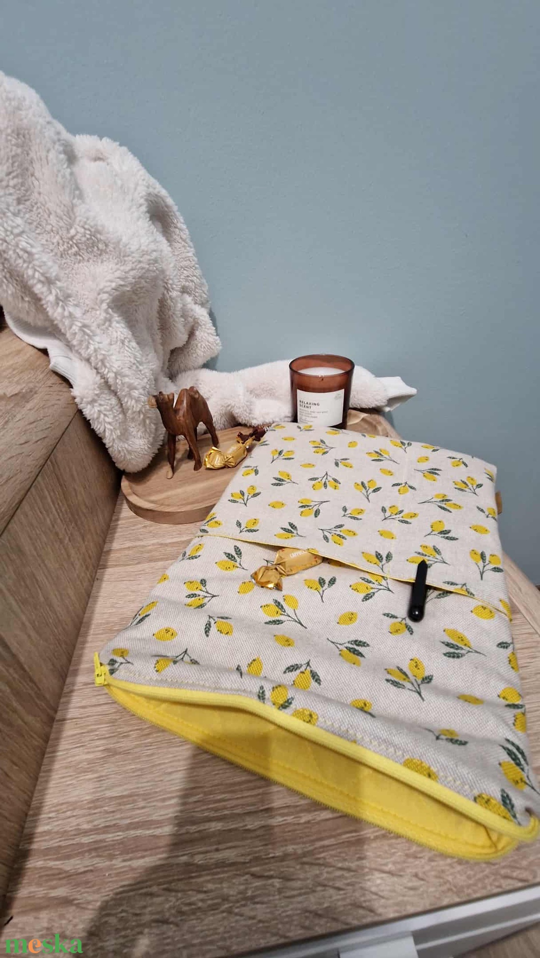 Citrom mintás könyv/tablet tartó - könyv & zene - könyvtok - Meska.hu