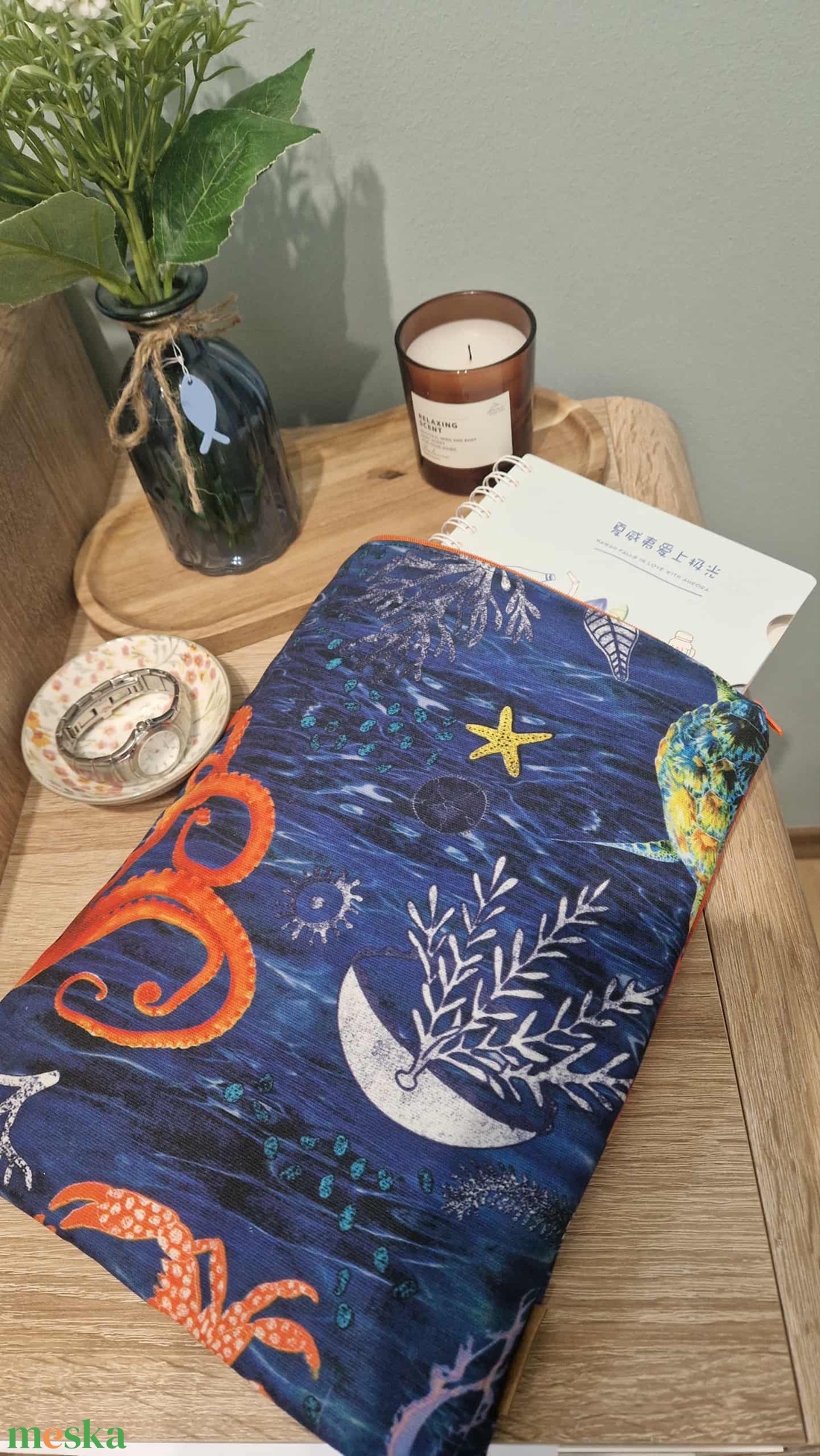 Tenger mintás könyvtok - könyv & zene - könyvtok - Meska.hu