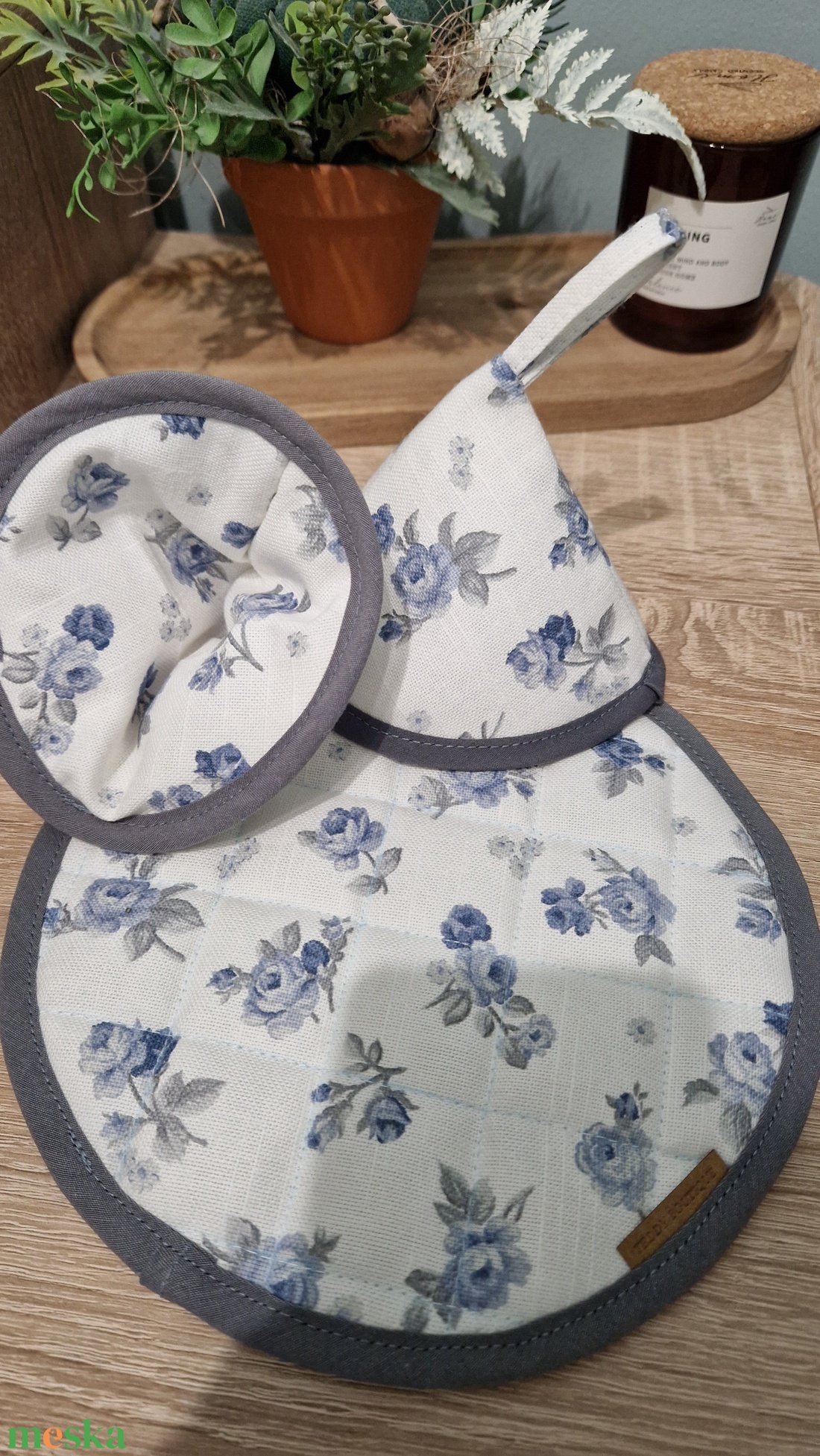 Edényfül fogó+edényalátét  szett - otthon & életmód - konyhafelszerelés, tálalás - konyhai textil - edényfogó & edényfedő - Meska.hu