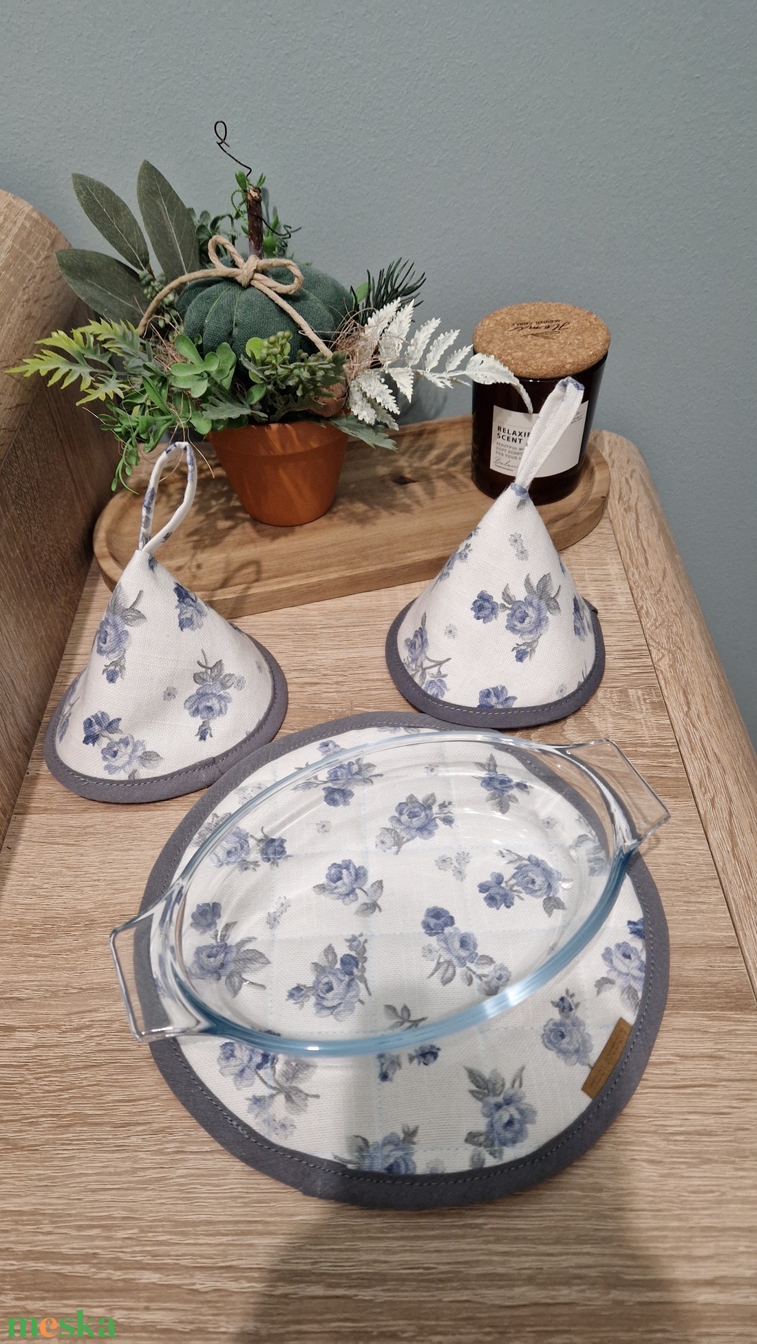 Edényfül fogó+edényalátét  szett - otthon & életmód - konyhafelszerelés, tálalás - konyhai textil - edényfogó & edényfedő - Meska.hu