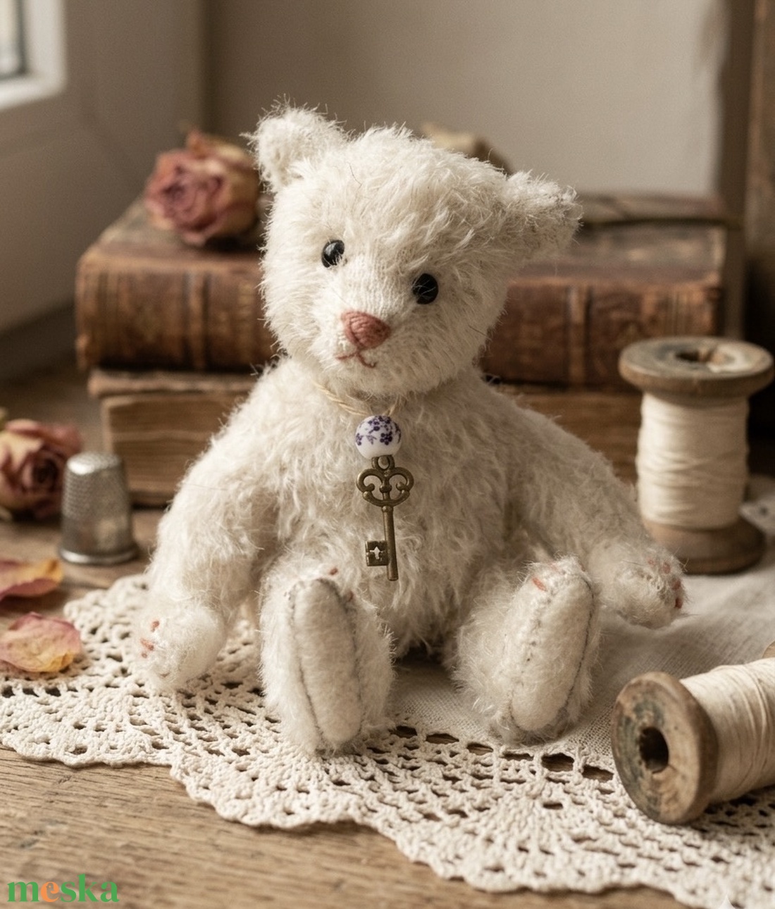 Egyedi kézzel készült antik stílusú mackó maci  - művészet - más gyűjtemények - Meska.hu