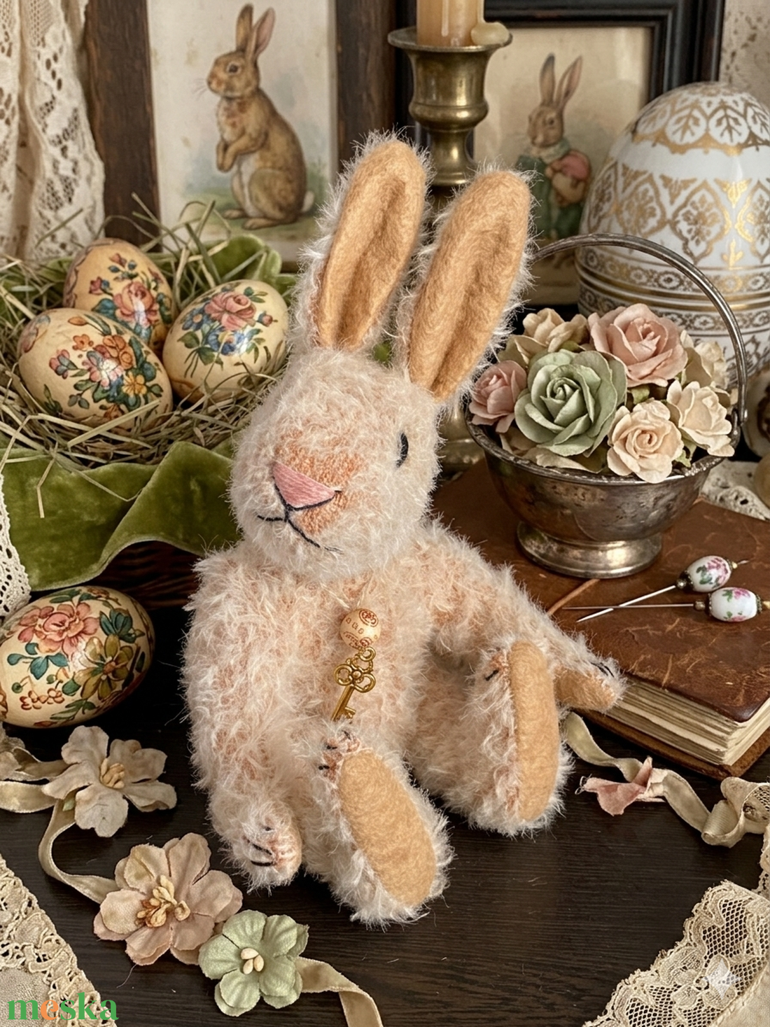 Egyedi antik stílusú kézzel készült nyuszi nyúl - művészet - más gyűjtemények - Meska.hu