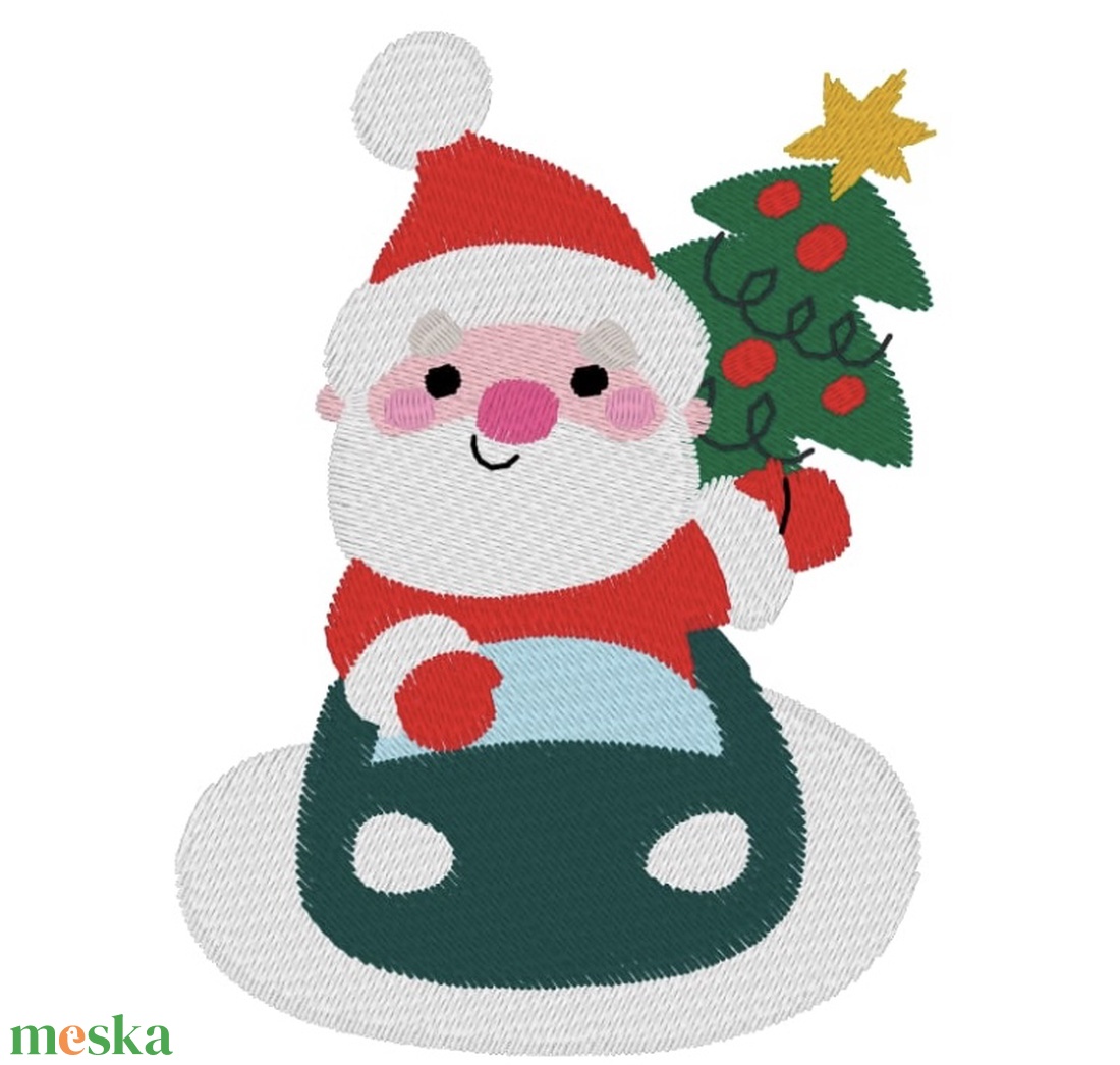 Hímzett Mikulás -zsák bordó - karácsony - mikulás - mikulás zsák - Meska.hu