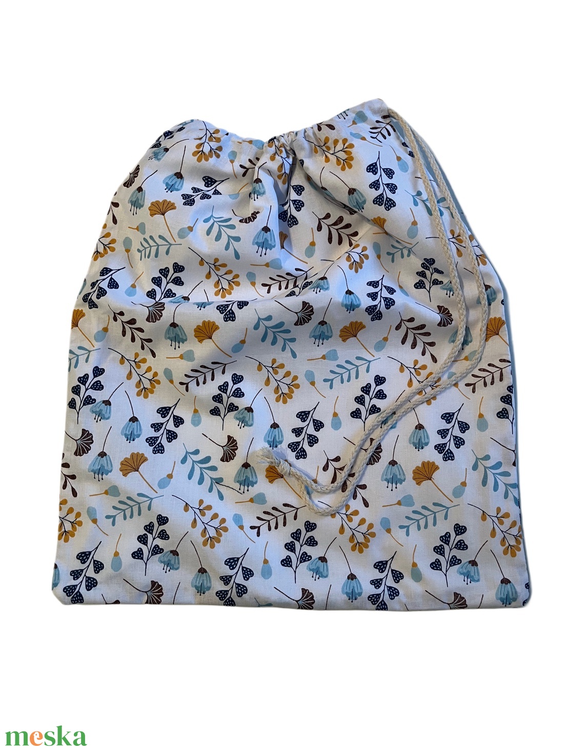 Kenyértartó zsák - kék virágok - táska & tok - bevásárlás & shopper táska - kenyeres zsák - Meska.hu