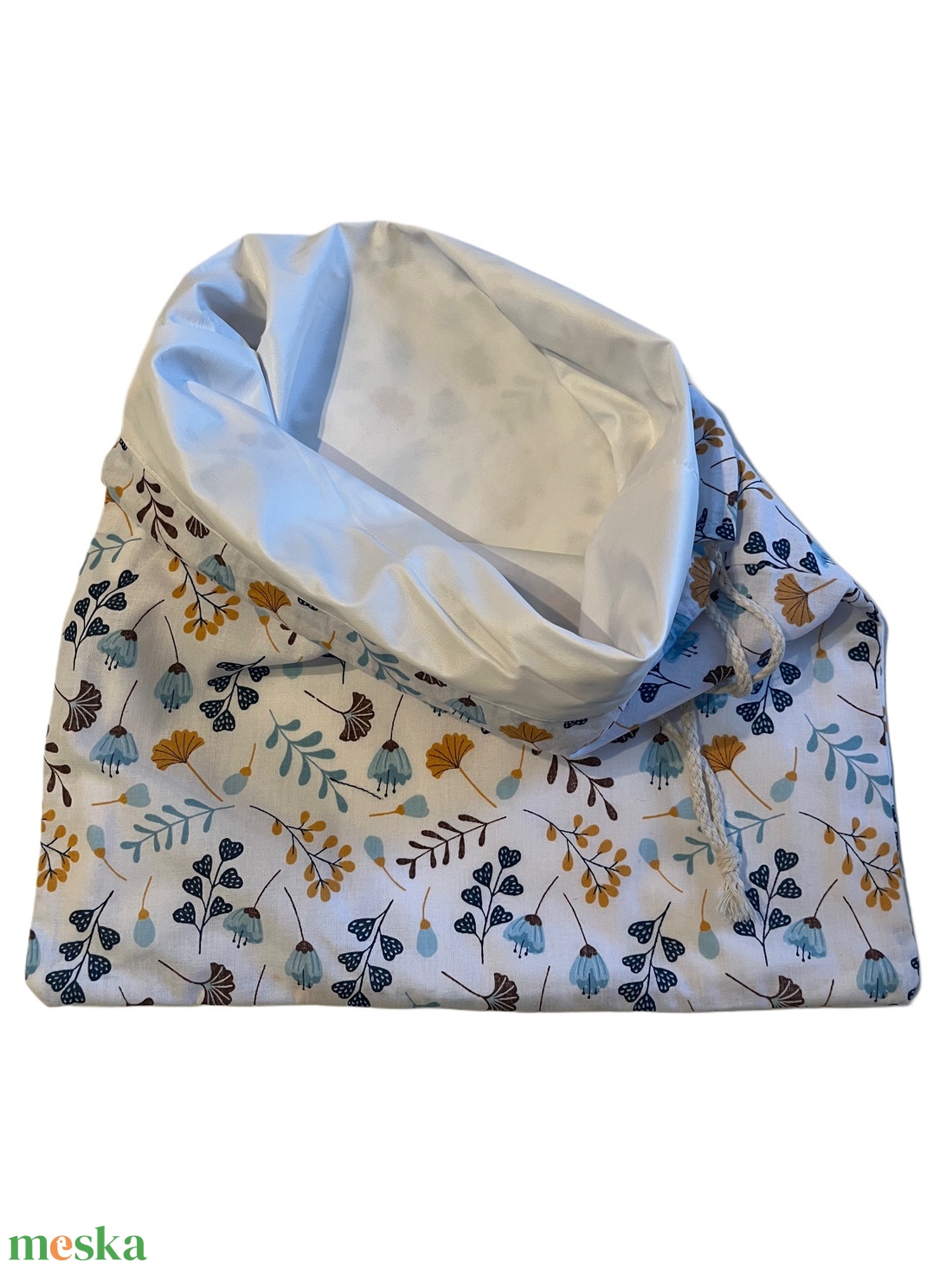 Kenyértartó zsák - kék virágok - táska & tok - bevásárlás & shopper táska - kenyeres zsák - Meska.hu