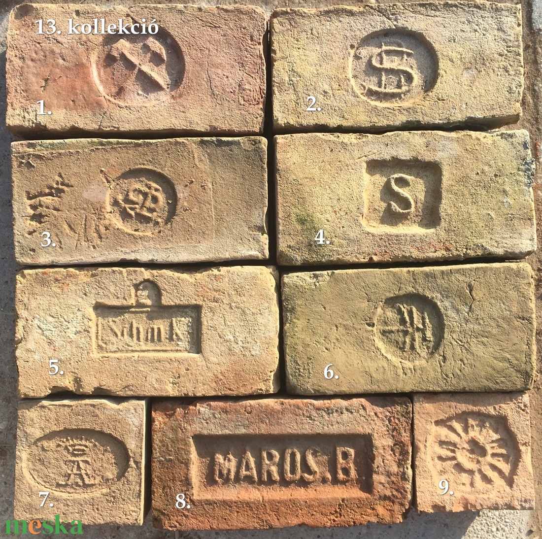 Pecsétes tégla kollekciók, 13, 15, 16, és 17-es - művészet - más gyűjtemények - Meska.hu