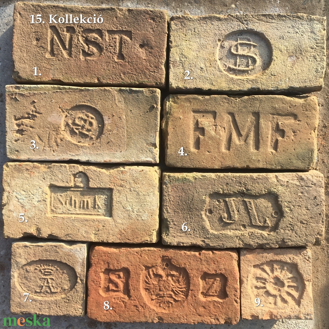 Pecsétes tégla kollekciók, 13, 15, 16, és 17-es - művészet - más gyűjtemények - Meska.hu