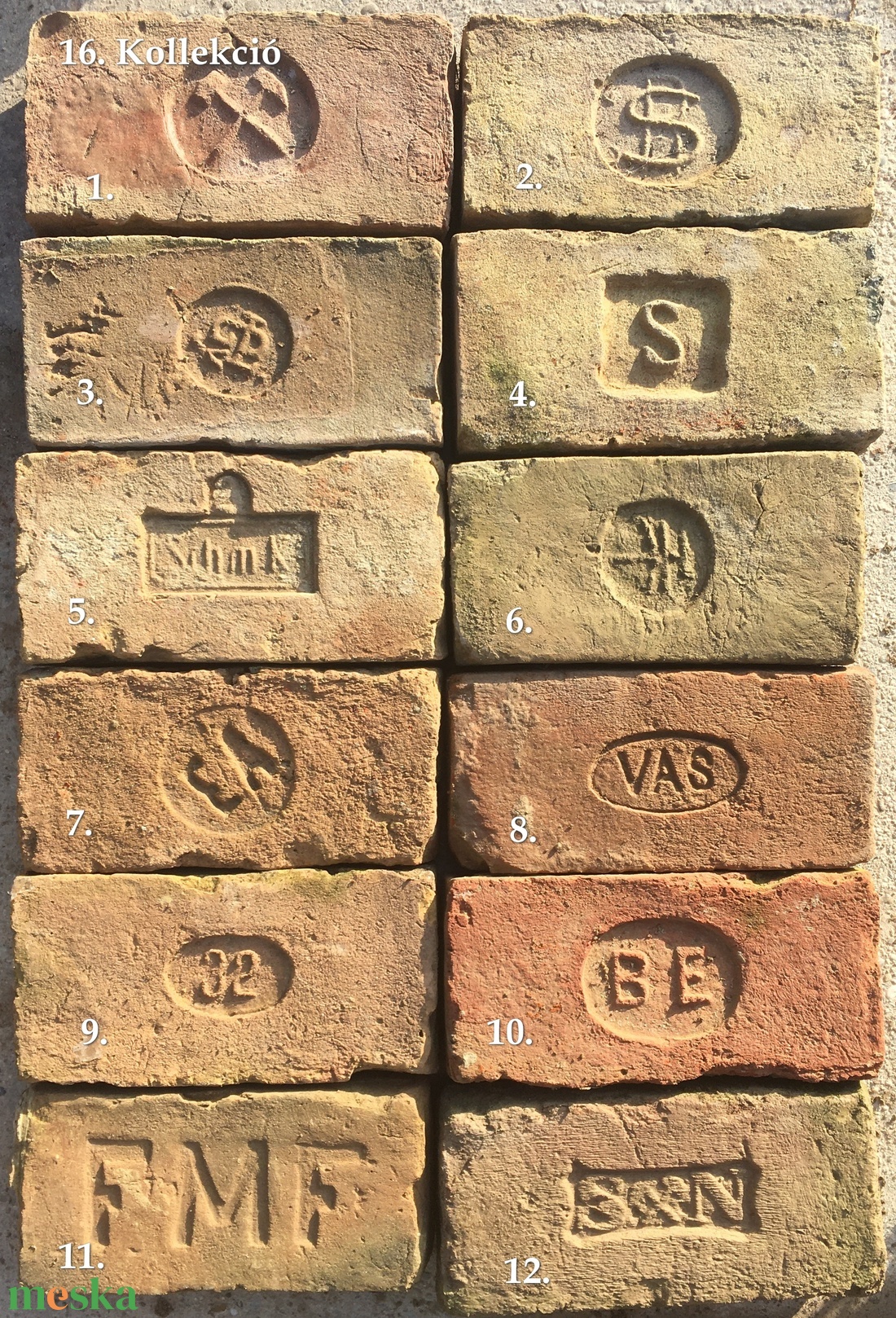 Pecsétes tégla kollekciók, 13, 15, 16, és 17-es - művészet - más gyűjtemények - Meska.hu