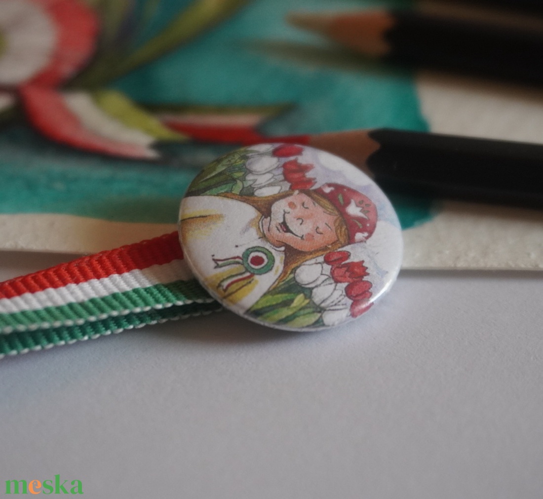 Lányos kokárda - ékszer - kitűző és bross - kitűző - Meska.hu Lányos kokárda - ékszer - kitűző és bross - kitűző - Meska.hu