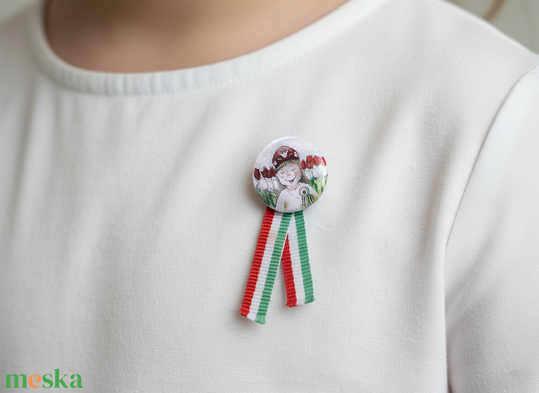 Lányos kokárda - ékszer - kitűző és bross - Meska.hu