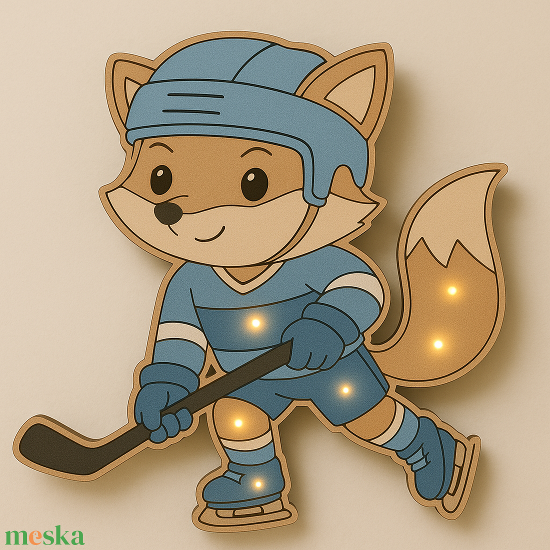 Jégkorongos Róka - LED-es hangulatlámpa gyerekszobába - otthon & életmód - lámpa - hangulatlámpa - Meska.hu