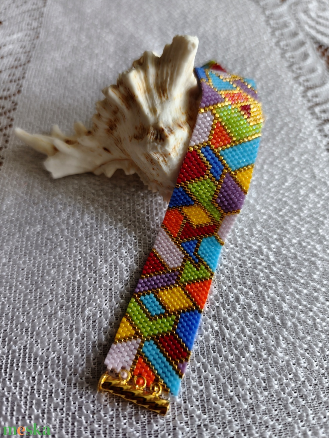Kaleidoszkóp  - ékszer - karkötő - gyöngyös karkötő - Meska.hu