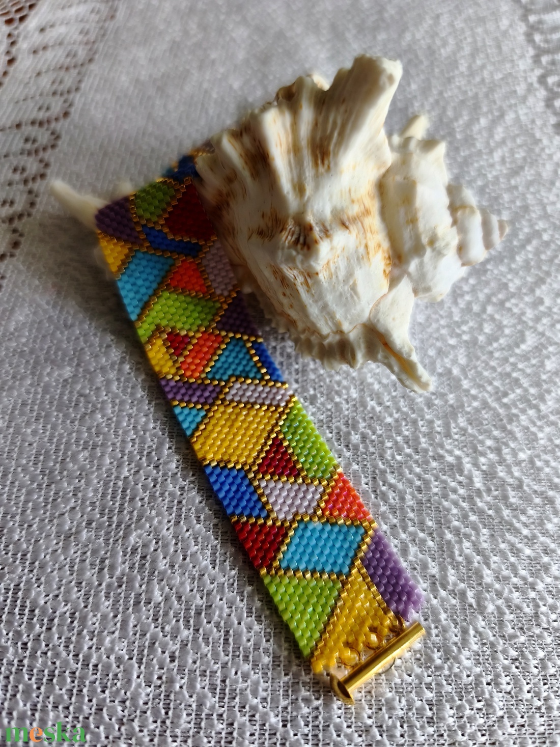 Kaleidoszkóp  - ékszer - karkötő - gyöngyös karkötő - Meska.hu