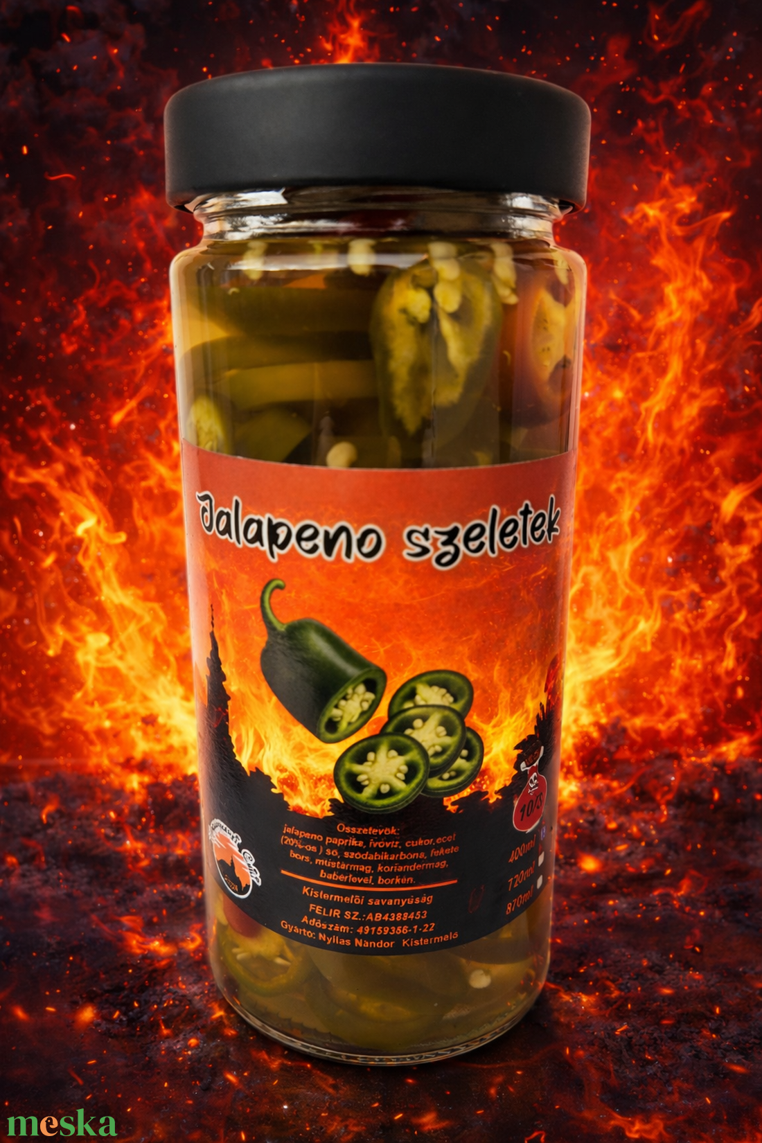 Jalapeno szeletek - élelmiszer - gyümölcs, zöldség - Meska.hu