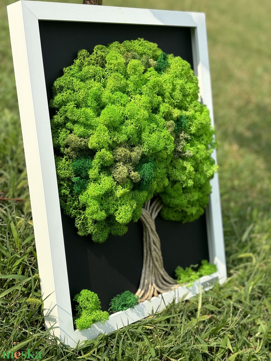 Gondozásmentes Zuzmó /moha fa - 30x40cm - otthon & életmód - dekoráció - fali és függő dekoráció - zuzmókép, mohakép - Meska.hu
