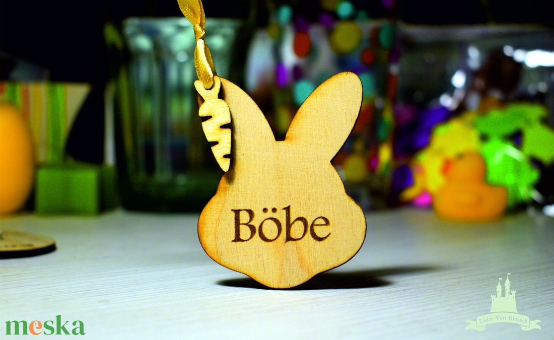 Nyuszi fa húsvéti dekoráció név gravírozással - otthon & életmód - dekoráció - fali és függő dekoráció - függődísz - Meska.hu
