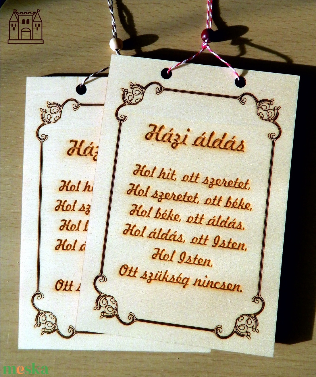 Díszes fa házi áldás - otthon & életmód - dekoráció - kép & falikép - fából készült kép - Meska.hu