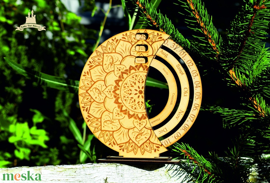 Mandalás öröknaptár fából - otthon & életmód - dekoráció - fali és függő dekoráció - falinaptár & öröknaptár - Meska.hu