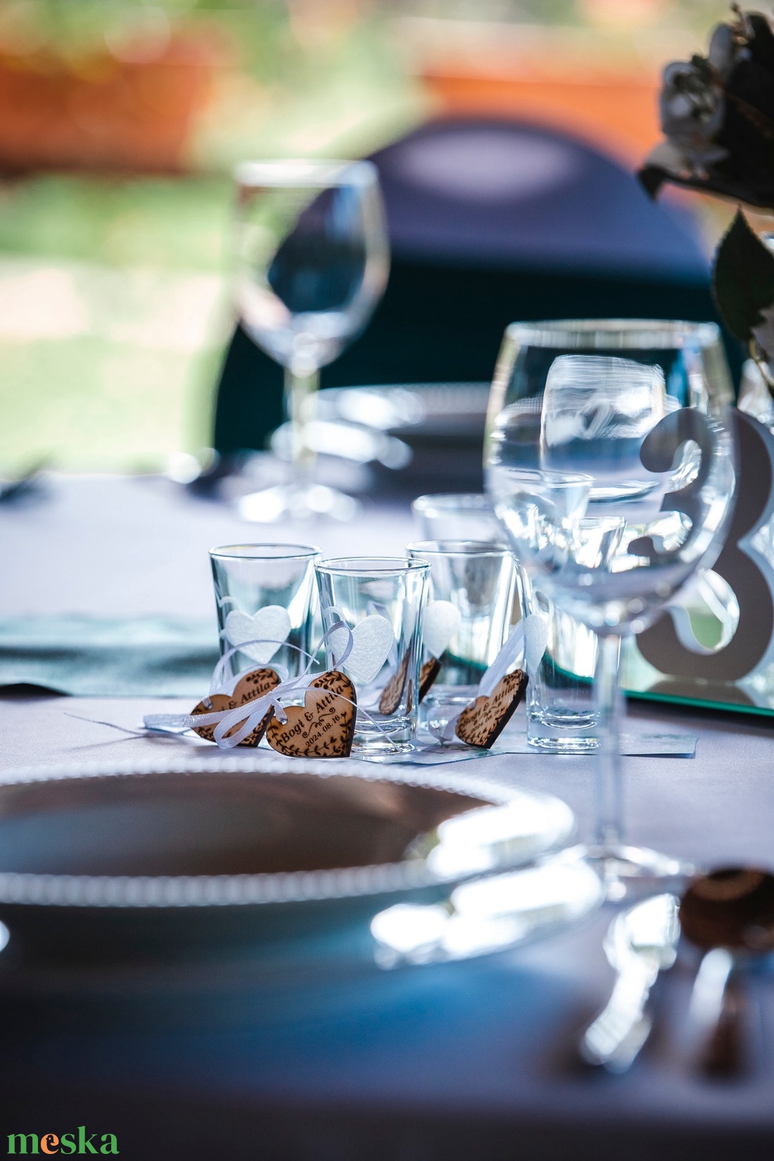 Nevesített szív fa dekoráció gravírozással - esküvő - emlék & ajándék - köszönőajándék - Meska.hu