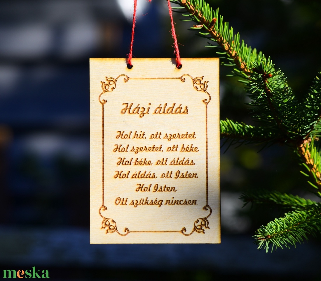 Díszes fa házi áldás - otthon & életmód - dekoráció - kép & falikép - fából készült kép - Meska.hu