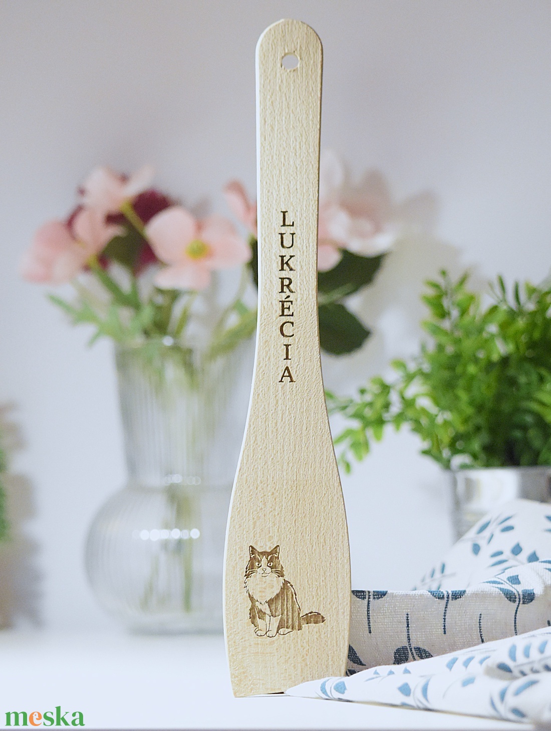 Cicás fakanál fotó alapján név gravírozással - otthon & életmód - konyhafelszerelés, tálalás - sütés, főzés - fakanál & fakanáltartó - Meska.hu