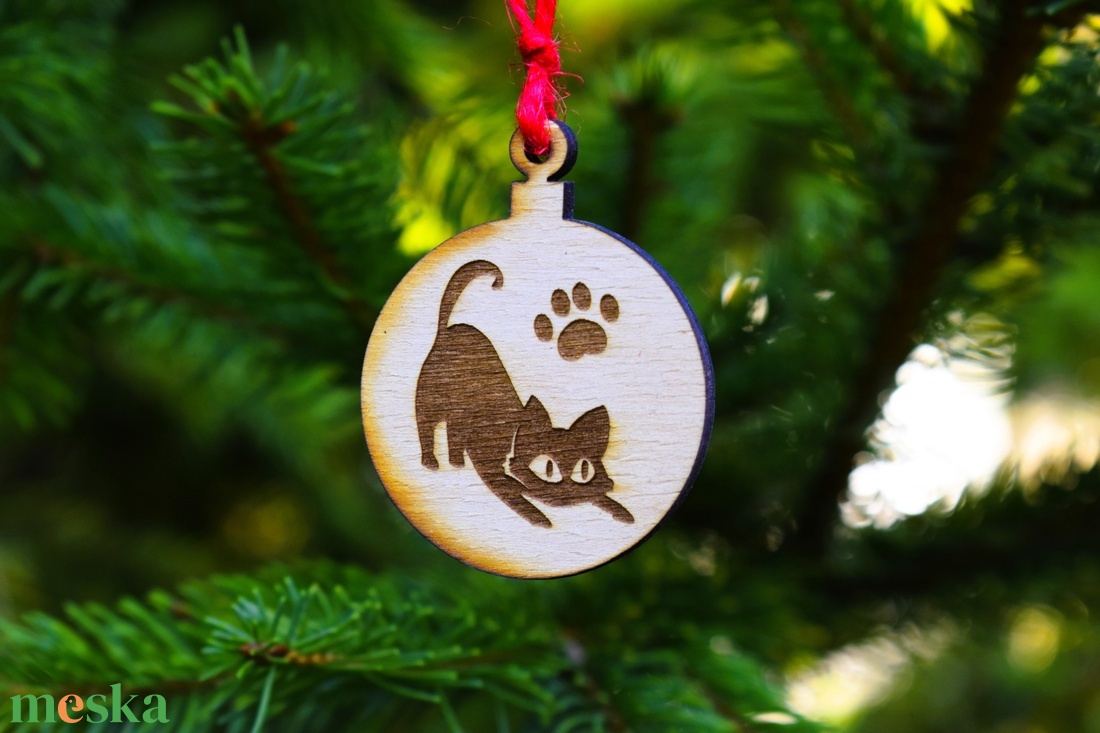 Cicás fa karácsonyfa díszek - karácsony - karácsonyi lakásdekoráció - karácsonyfadíszek - Meska.hu