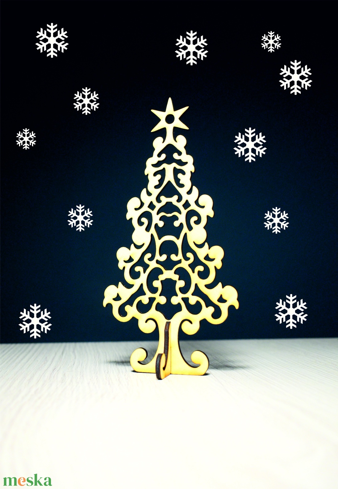 Karácsonyfa asztali dekoráció fából - karácsony - karácsonyi lakásdekoráció - ünnepi asztaldekoráció - Meska.hu