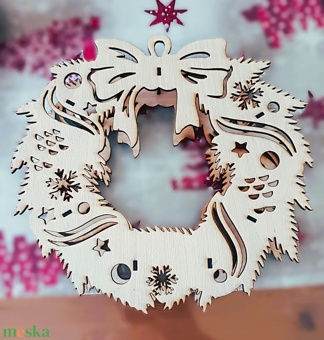 Karácsonyi fa dekoráció ablakba, ajtóra ledsorral - karácsony - karácsonyi lakásdekoráció - karácsonyi ajtódíszek - Meska.hu