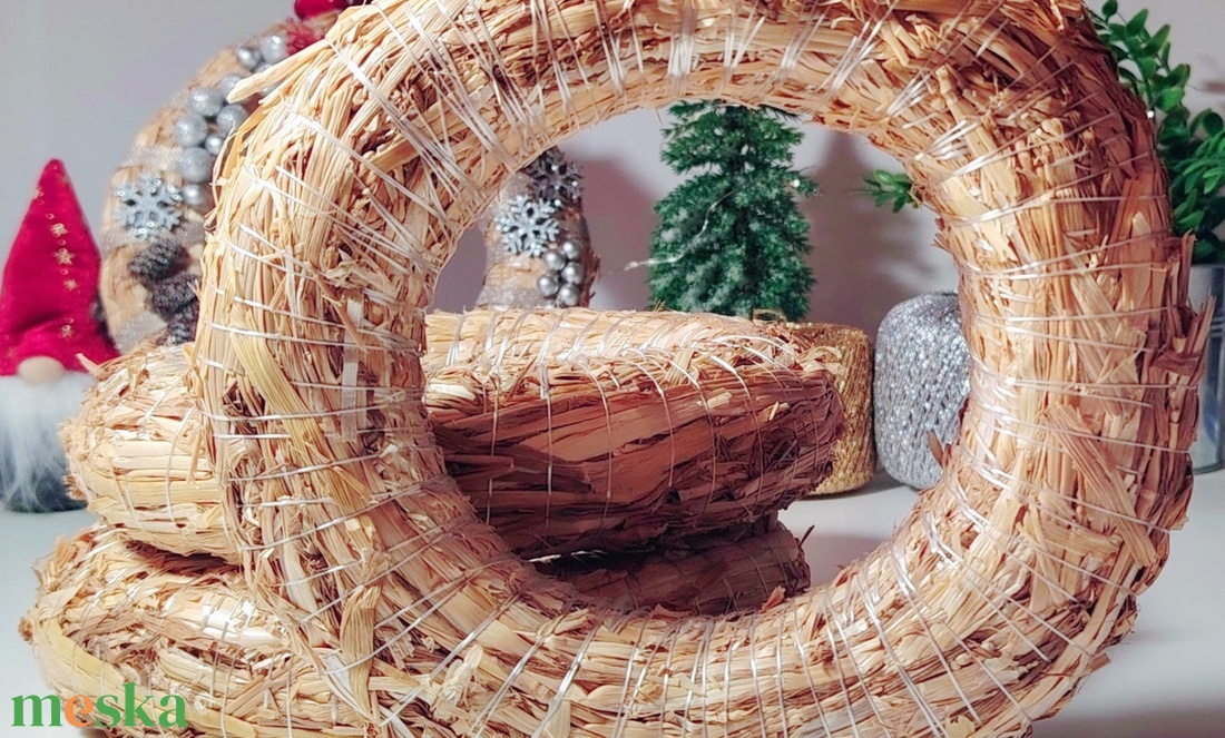 Szalma koszorú alap, 20 cm - kellékek & szerszámok - dekorációs kellékek - koszorú, koszorúalap - Meska.hu