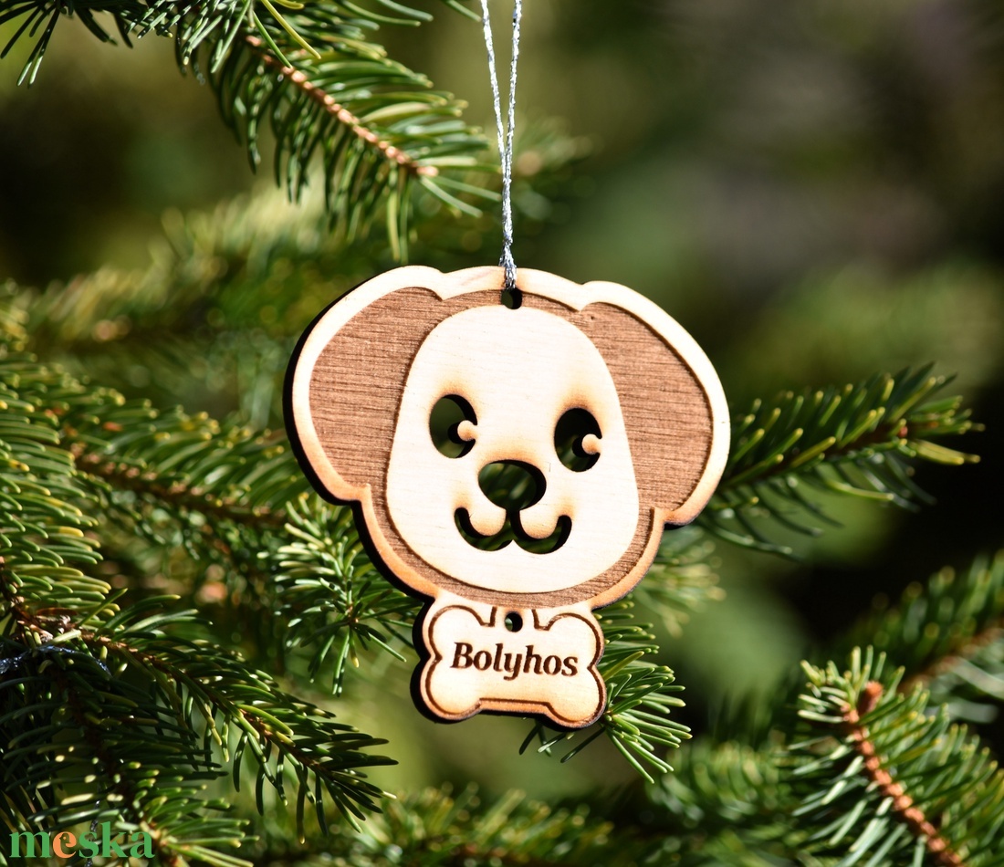 Kuya pofis fa karácsonyfa dísz név gravírozással - karácsony - karácsonyi lakásdekoráció - karácsonyfadíszek - Meska.hu