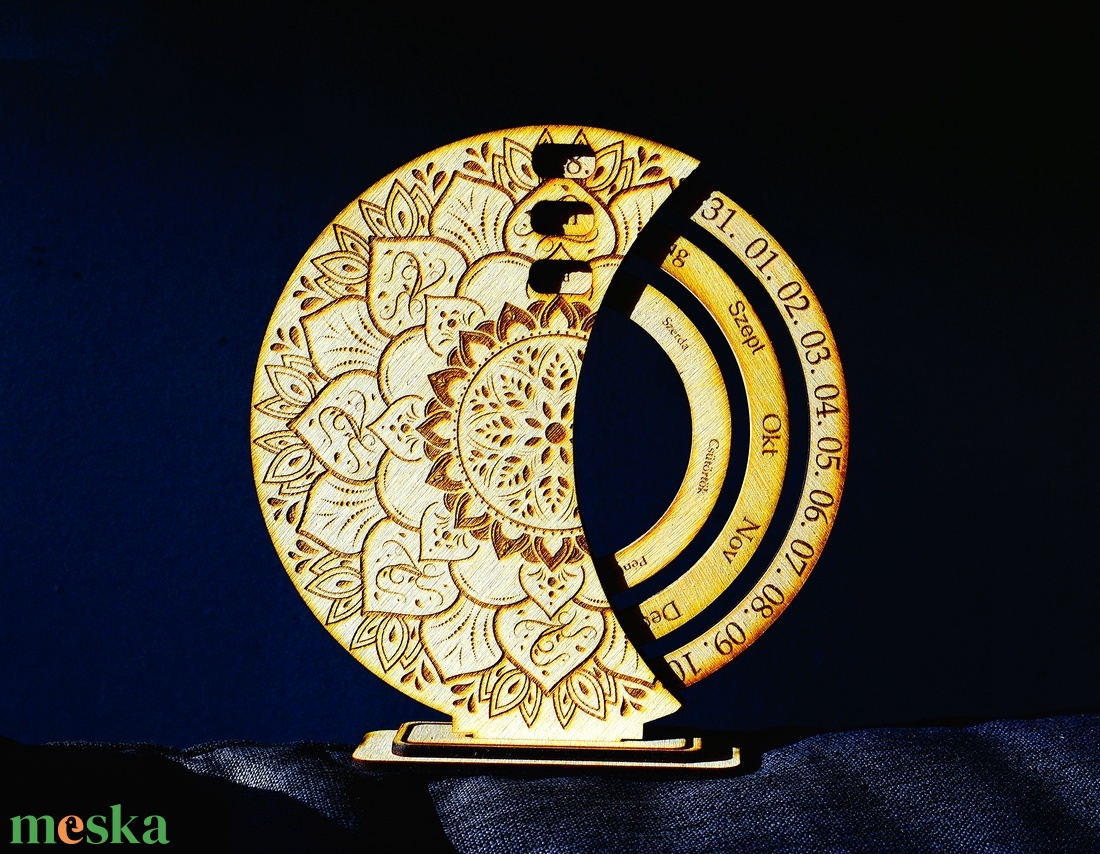 Mandalás öröknaptár fából - otthon & életmód - dekoráció - fali és függő dekoráció - falinaptár & öröknaptár - Meska.hu