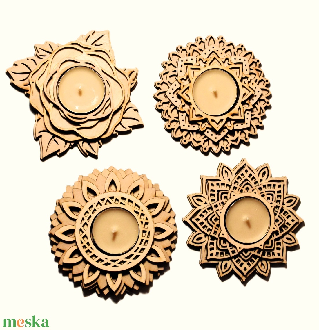 Mandalás fa mécsestartók - otthon & életmód - gyertya, illat, aroma - mécses és mécsestartó - Meska.hu