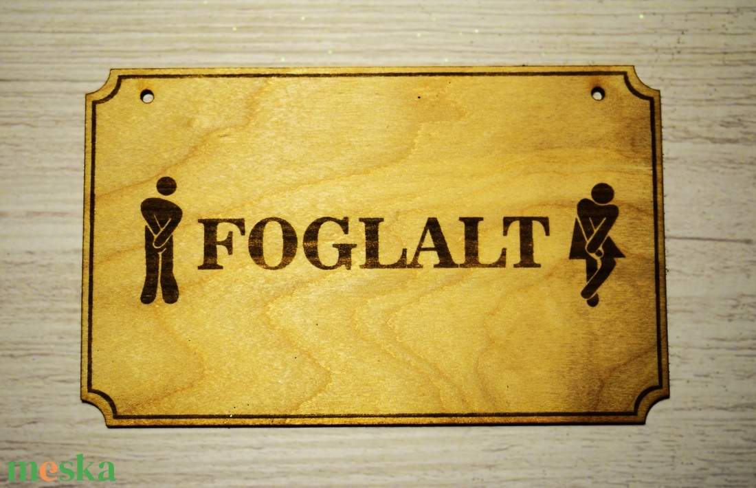Foglalt / szabad fa tábla akasztóval - otthon & életmód - dekoráció - ajtó- és ablak dekoráció - ajtótábla - Meska.hu