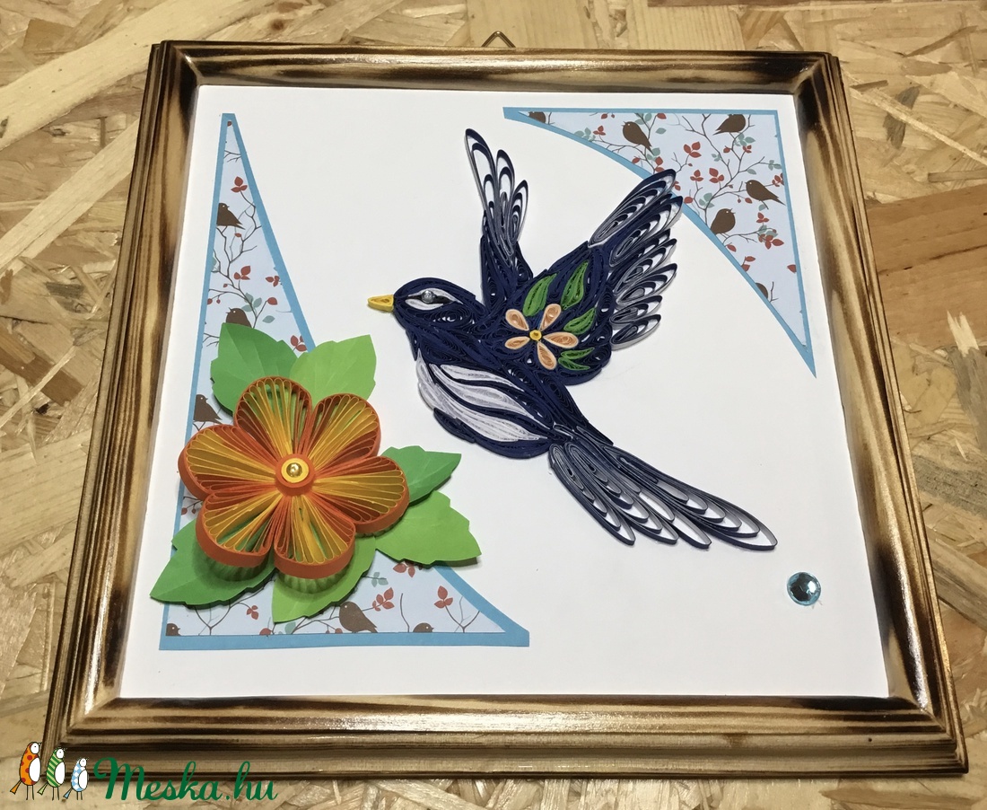 Kék madaras quilling kép - - Meska.hu Kék madaras quilling kép - - Meska.hu