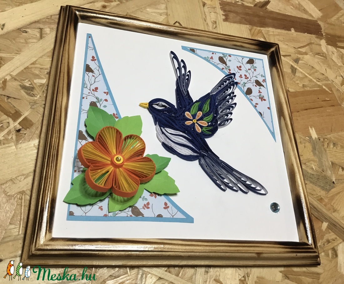 Kék madaras quilling kép - - Meska.hu Kék madaras quilling kép - - Meska.hu