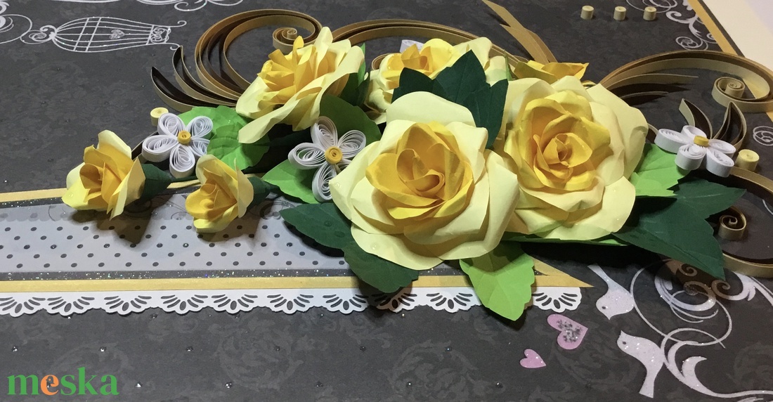 Esküvői quilling kép, sárga rózsákkal - otthon & életmód - dekoráció - kép & falikép - Meska.hu Esküvői quilling kép, sárga rózsákkal - otthon & életmód - dekoráció - kép & falikép - Meska.hu